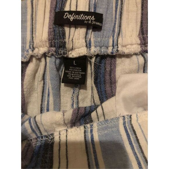 Definitions by d jeans Lagenlook Boho Striped Linen Blend Pant size L - Picture 12 of 12